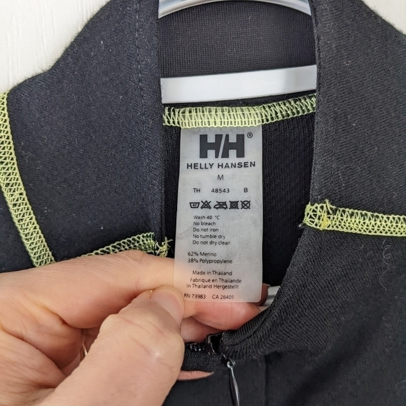 HELLY Hansen thermal shirt base layer ski layer black Medium @B6 - Picture 3 of 8